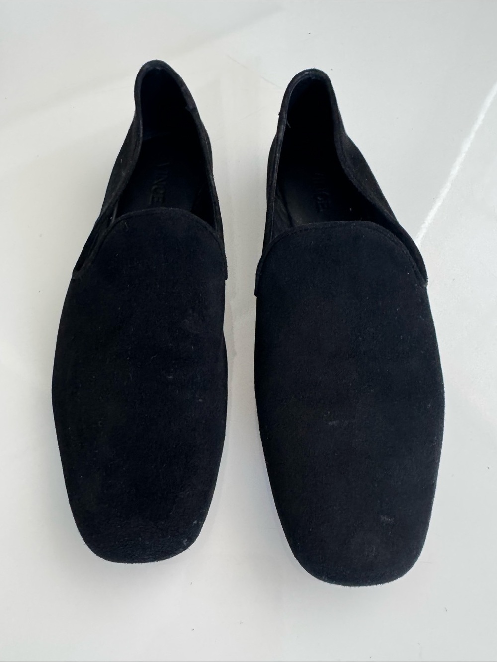 Vince Paz  Black Suede Slip-On Loafers